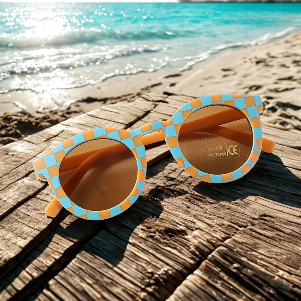 Little Rays / Baby- en Kinderzonnebril - Blauw & Geel Speelplezier