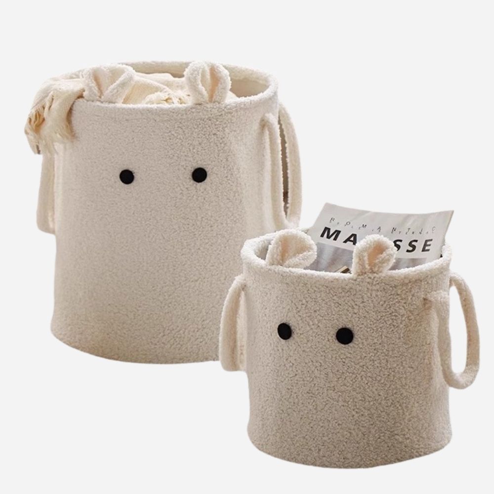 Luxe Teddy Opbergmand Wit – 26x26 cm