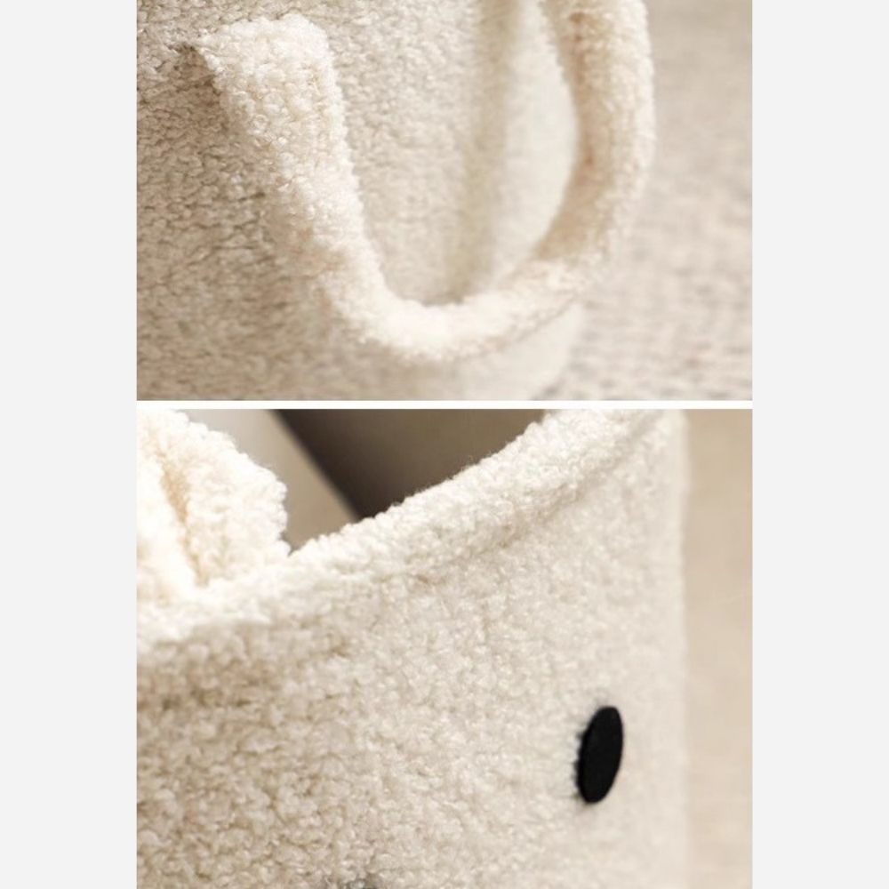 Luxe Teddy Opbergmand Wit – 26x26 cm