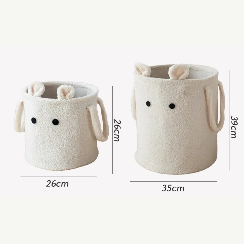 Luxe Teddy Opbergmand Wit – 35x39 cm