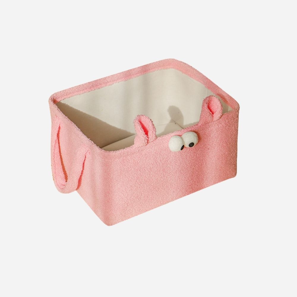 Teddy Opbergmand Roze – Rechthoekig – 26x21x16cm