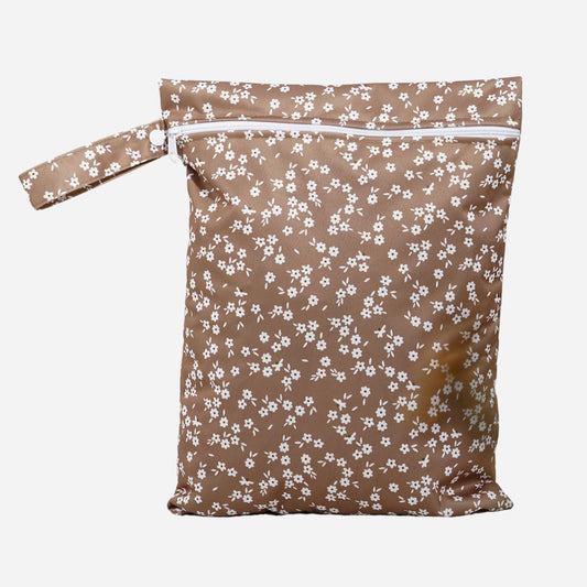 Waterdichte Wetbag – Bruine Bloesemprint 36 x 26 cm